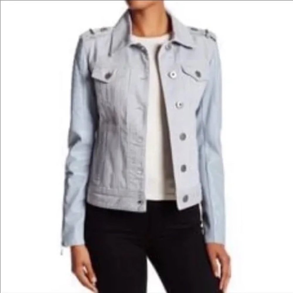 Bcbgmaxazria Light Blue Moto Jacket